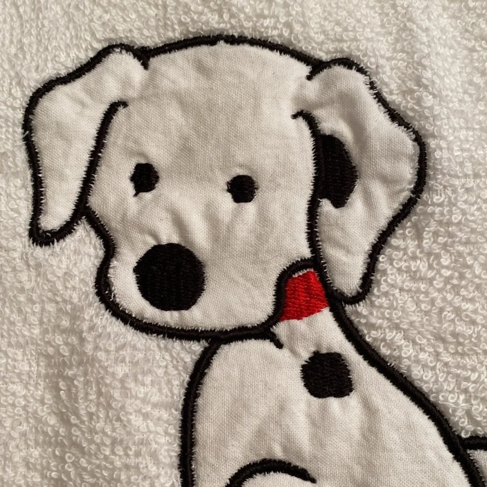 Firetruck and Dalmatian Hand Towels - for your little fireman - set of two